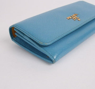 Prada Saffiano Sky Blue Women's Long Wallet 1MH132 19429512