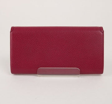 Salvatore Ferragamo Ferragamo Gold Burgundy Women's Long Wallet 22 C224 19429522