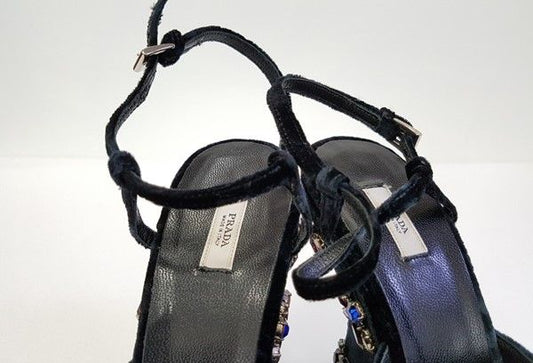 Prada Velvet Cubic Wedge Heel 24449184