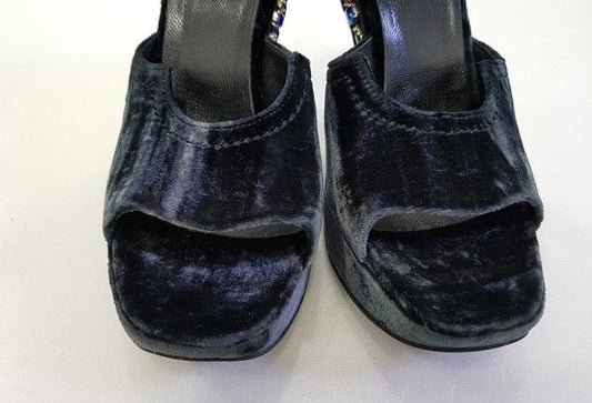 Prada Velvet Cubic Wedge Heel 24449184