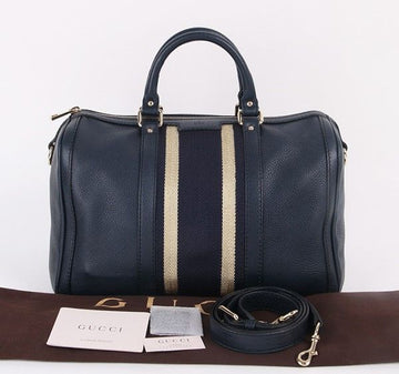 GUCCI Navy Leder Boston 2WAY Tasche 247205 24564517
