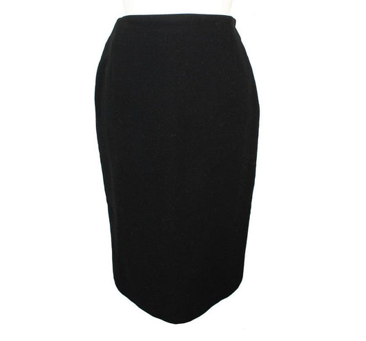 MaxMara Black Wool Pencil Skirt 38 26809121
