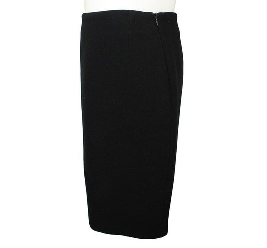 MaxMara Black Wool Pencil Skirt 38 26809121