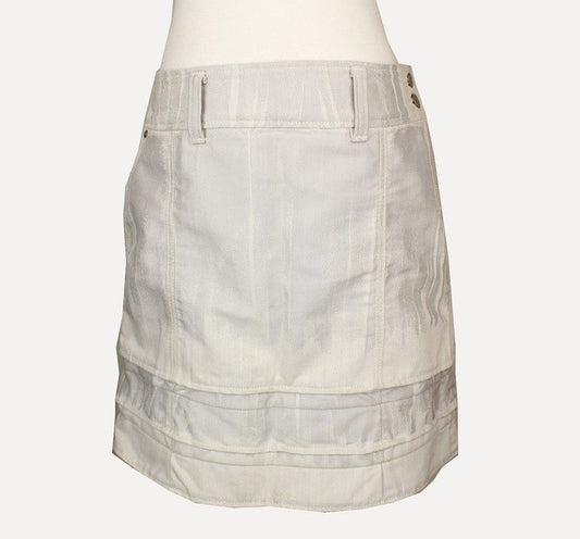 ISSEY MIYAKE Ivory Washed Denim Skirt 2 26809313
