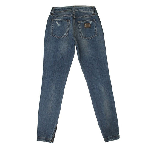 DOLCE & GABBANA Audrey Blue Waschung beschädigte Jeanshose 38 26809772
