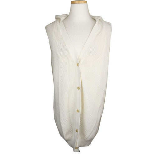 COLOMBO Ivory ärmellose Kapuzen-Strickjacke 55 26810024