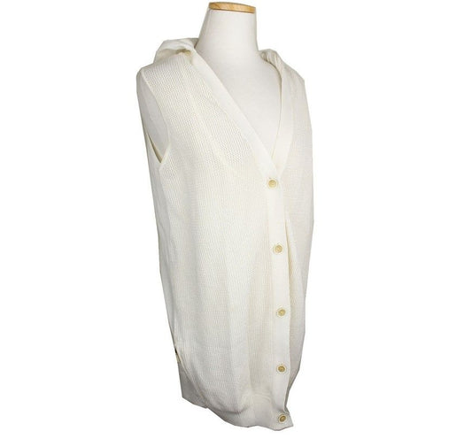 COLOMBO Ivory ärmellose Kapuzen-Strickjacke 55 26810024