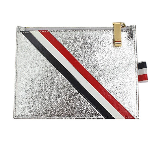 Thom Browne Silver Zip Card Case 32720320