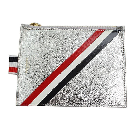 Thom Browne Silver Zip Card Case 32720320