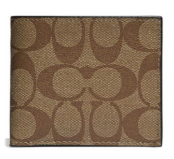 Coach Men's Billfold Signature Wallet Light Brown 29021969