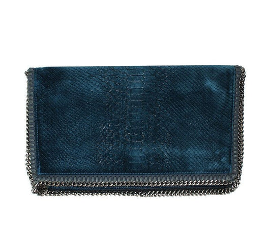 STELLA MCCARTNEY ティルブルー パイソンパターン ベルベット クラッチバッグ 33034392