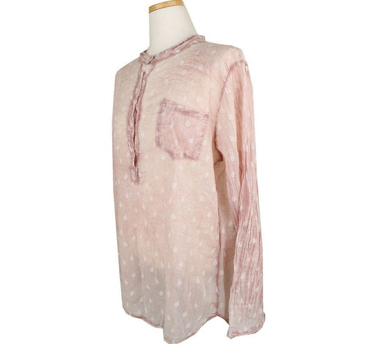 Other Brand Yourself Light Pink Printed Cotton Top 77 26807223