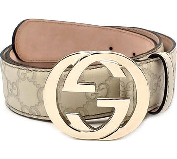 Gucci Signature G Buckle Cima Belt 114876 AA61G 9022 Ivory 33061283