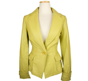 OTHER BRAND Neon-Grüne Lammlederjacke 55 26810584