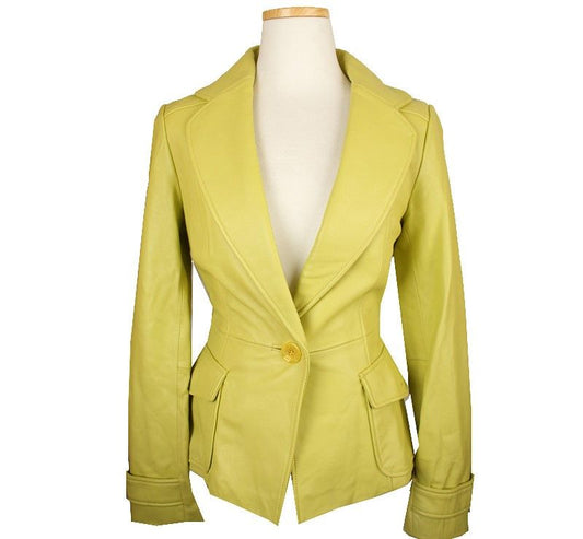 OTHER BRAND SallyannJohn Fluoreszierendes Grün Lammlederjacke 55 26810584