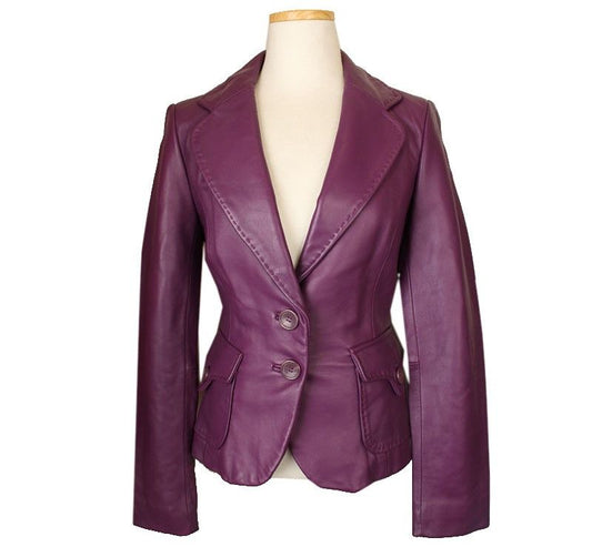 OTHER BRAND Lammlederjacke lila 55 26810520