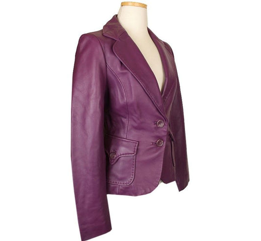 OTHER BRAND Lammlederjacke lila 55 26810520