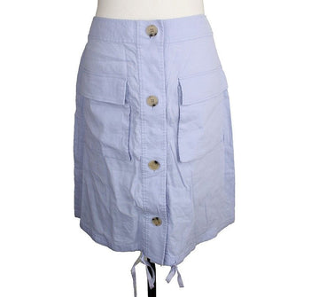 Theory Light Blue Big Pocket Linen Skirt 0 26809365