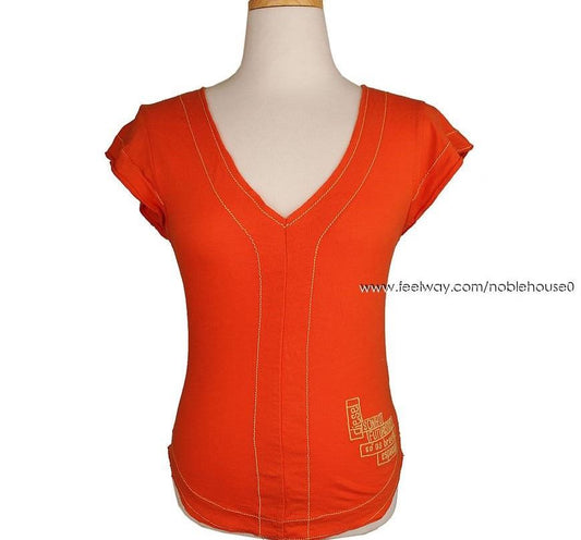 Diesel Orange Stitch T-shirt XS 26807587
