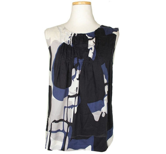 Other Brand Pringle Shirring Printed Sleeveless Cotton Silk Top 2 26807232