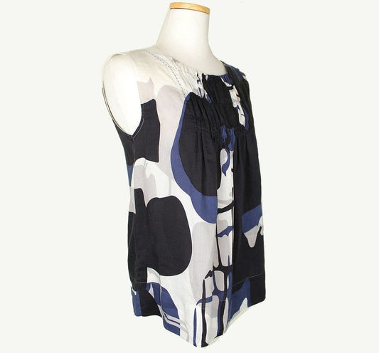 Other Brand Pringle Shirring Printed Sleeveless Cotton Silk Top 2 26807232