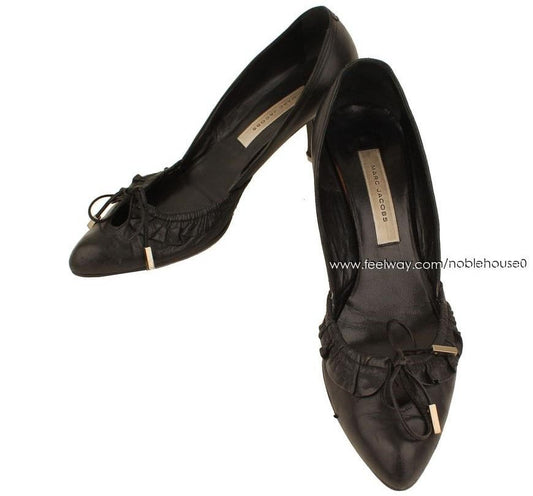MARC JACOBS Schwarze Rüschenschnürpumps 37 26810814