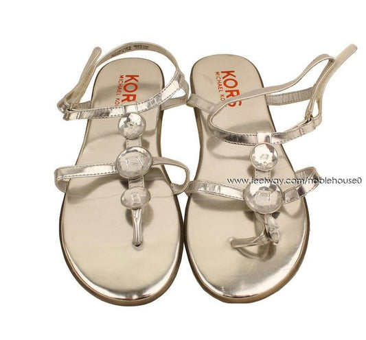 Michael Kors Silver Beaded Strap Sandals 36 26810742