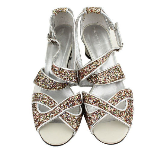 TSUMORI CHISATO ツモリチサト シルバー シーキン ストラップ サンダル 23 26810890