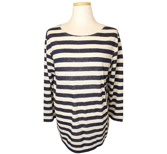 Theory Navy Stripe Linen Top SP 33113088