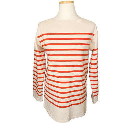 Saint James XS Beige & Orange Stripe Cotton Top XS 26807261