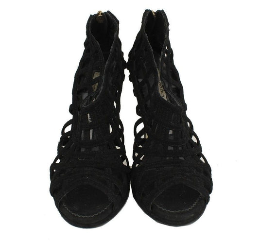 OTHER BRAND Schuhkomma Bonnie Schwarzes Wildleder Durchbrochene Stiefeletten 36 26810865