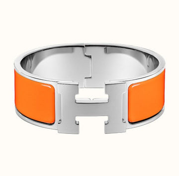 HERMES オレンジ シルバー clic clac クリッククラック PM 6907885577 33158238