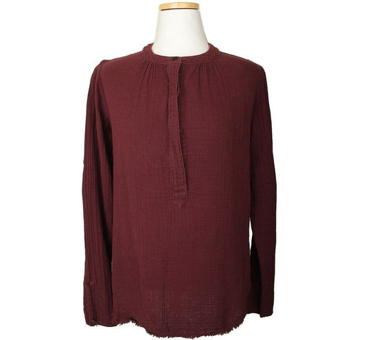 Current Elliott Burgundy Pleated Asymmetric Top 0 26809335
