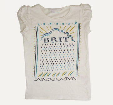 Burberry Brickyz Ivory Print Girls Top 10Y 26812069