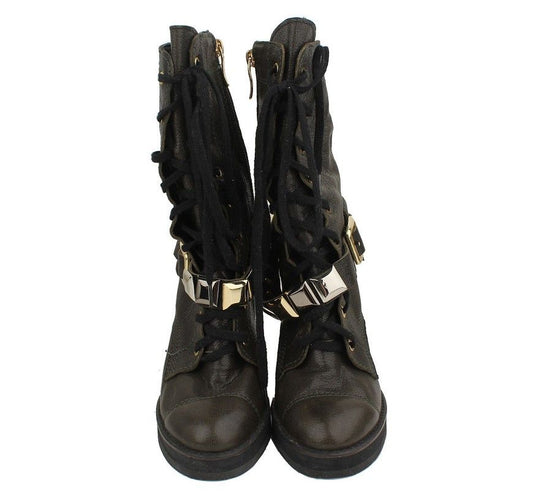 OTHER BRAND Dunkelbraune Metallstollen Mittlere Arbeiterstiefel 35 26810948