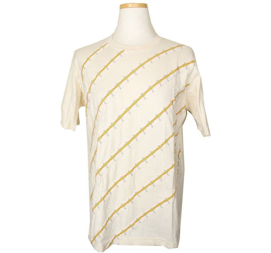 ISSEY MIYAKE Cream Surfer Print Decorative Cotton Top 2 26807253