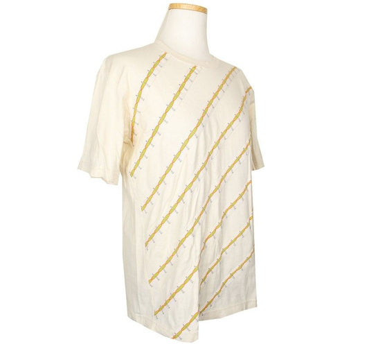 ISSEY MIYAKE Cream Surfer Print Decorative Cotton Top 2 26807253