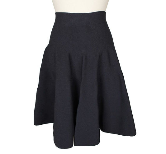 Carven Ink Span Knit Flare Skirt S 26809195