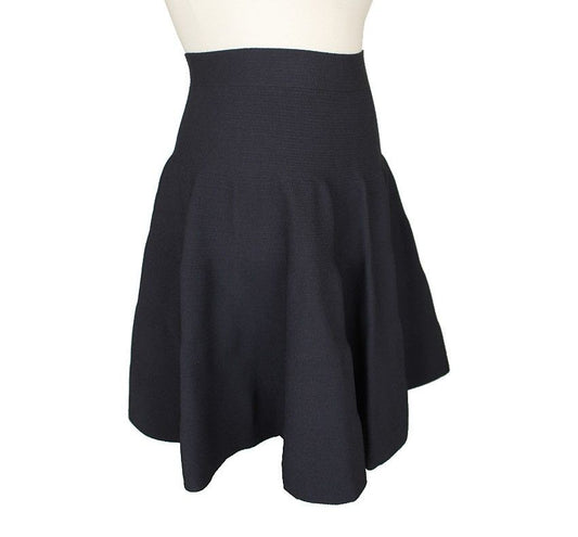 Carven Ink Span Knit Flare Skirt S 26809195
