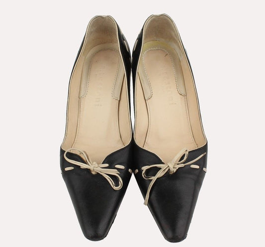 A TESTONI Schwarze Elfenbein Lederstich Pumps 35 26810885