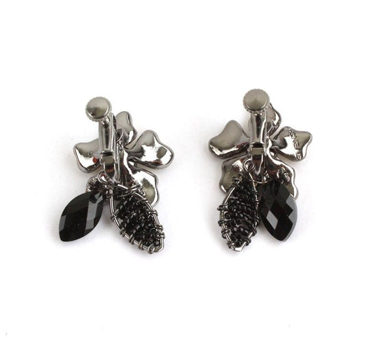 Givenchy Beige Flower Crystal Amethyst Adjustable Earrings 26811736