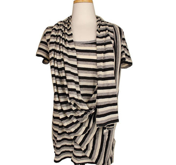 DKNY Gestreiftes asymmetrisches T-Shirt S 26807393