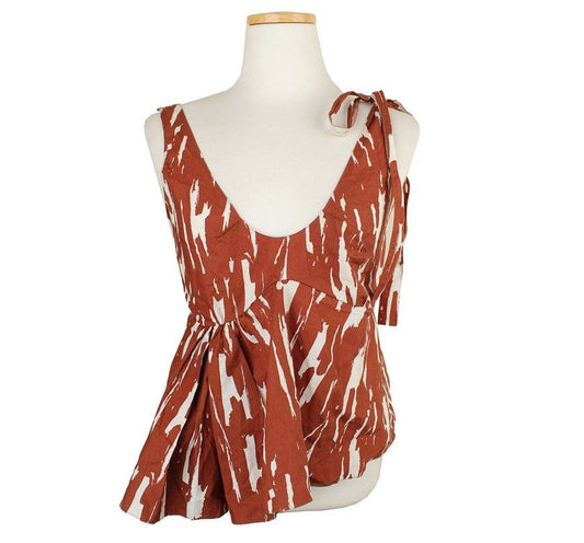 MARNI Rotbraunes gemustertes volantes Top 38 26807338