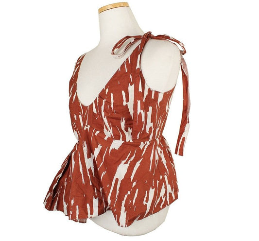 MARNI Rotbraunes gemustertes volantes Top 38 26807338