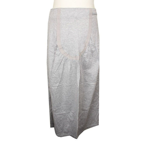 ISSEY MIYAKE Melange Gray Shirred Cotton Skirt 3 26809291