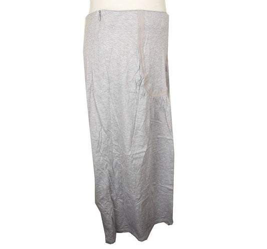 ISSEY MIYAKE Melange Gray Shirred Cotton Skirt 3 26809291