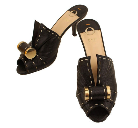 Other Brand O Jour Black White Stitch Mule Slipper 35.5 26810626
