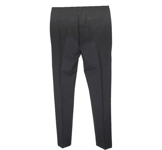 THE KOOPLES Schwarze Pythonmuster Lederbesatz Wollbundhose 34 26809597