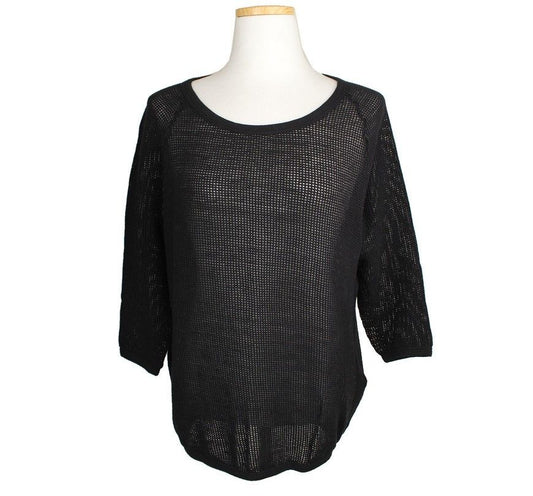 James Perse Standard Black Mesh Top 0 26809920