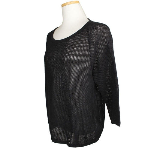 James Perse Standard Black Mesh Top 0 26809920
